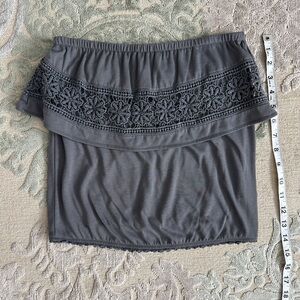 O'Neill Gray Lace Detail Women's Top